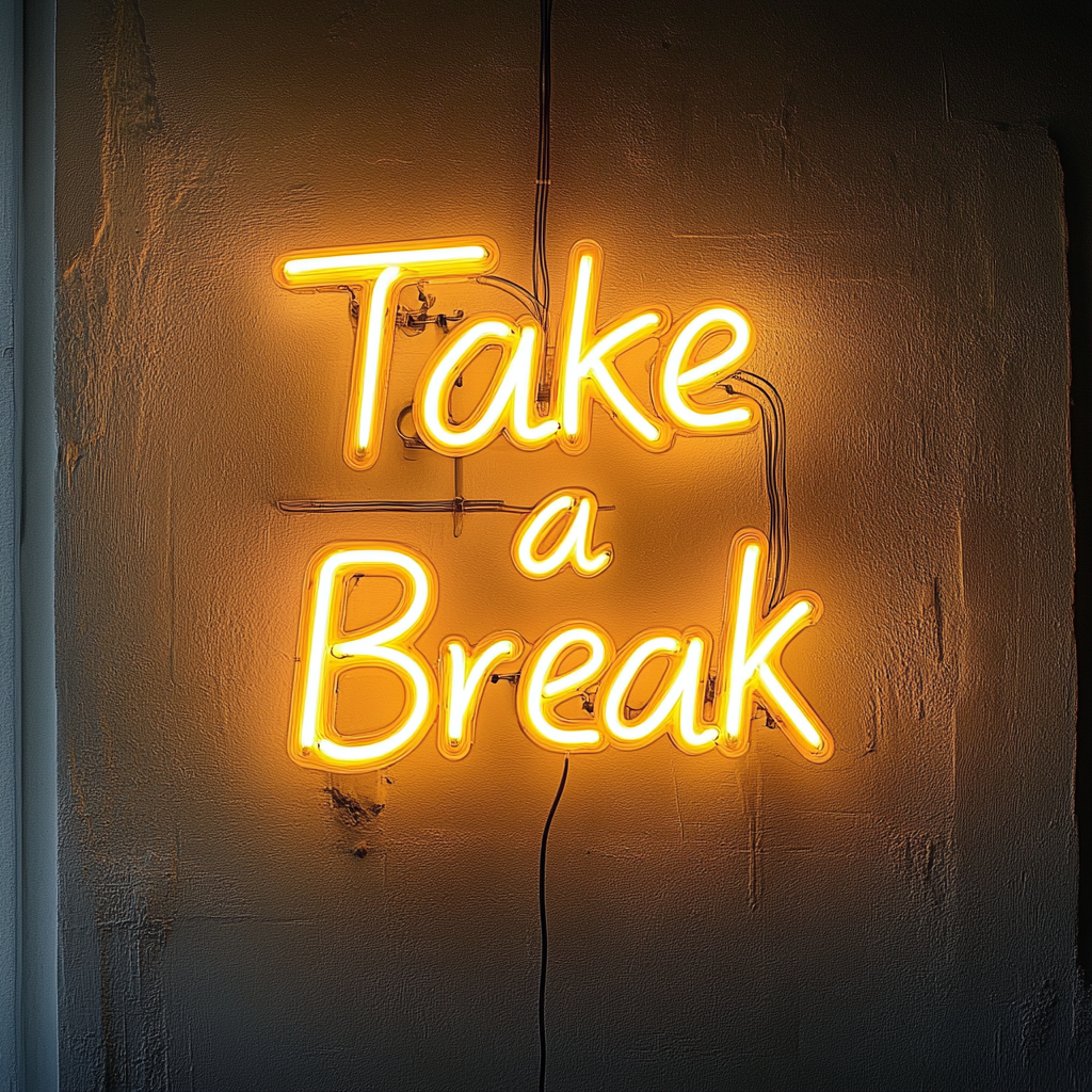 "Take a Break" - Yellow Neon Sign, 24 Inches