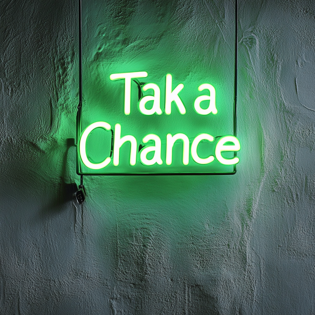 "Take a Chance" - Green Neon Sign, 24 Inches