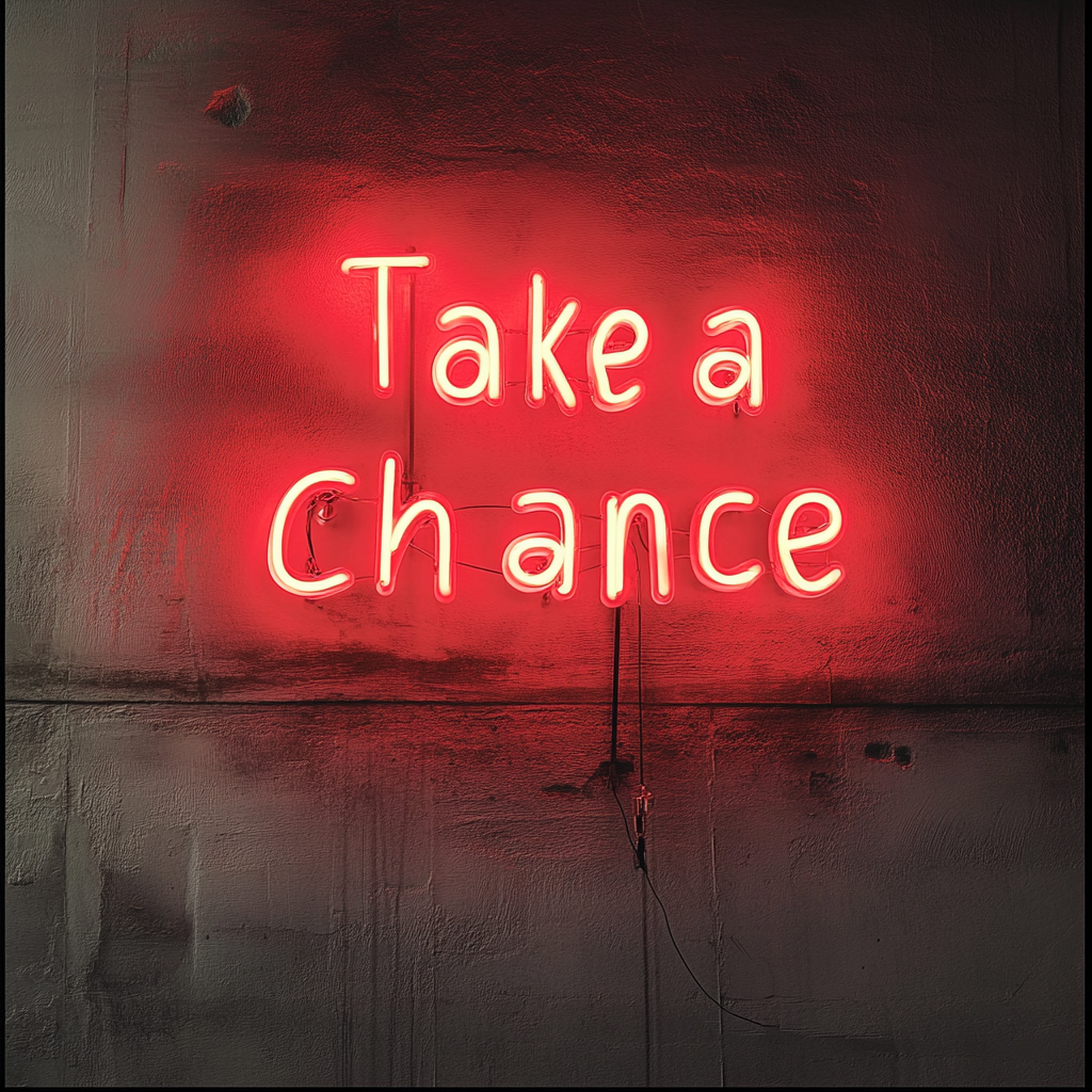 "Take a Chance" - Red Neon Sign, 24 Inches