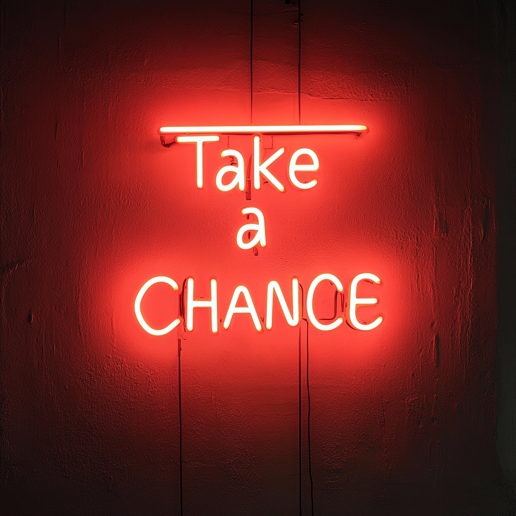 "Take a Chance" - Red Neon Sign, 24 Inches