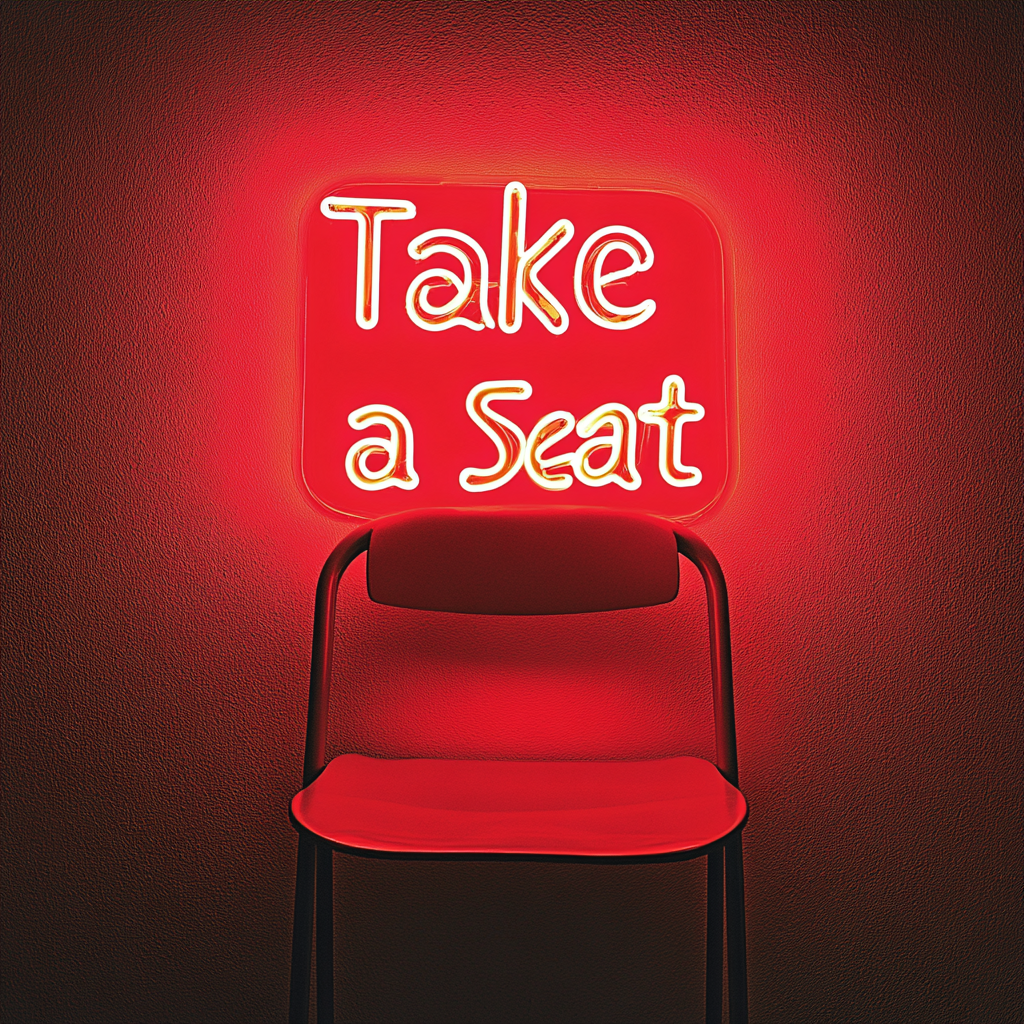 "Take a Seat" - Red Neon Sign, 24 Inches
