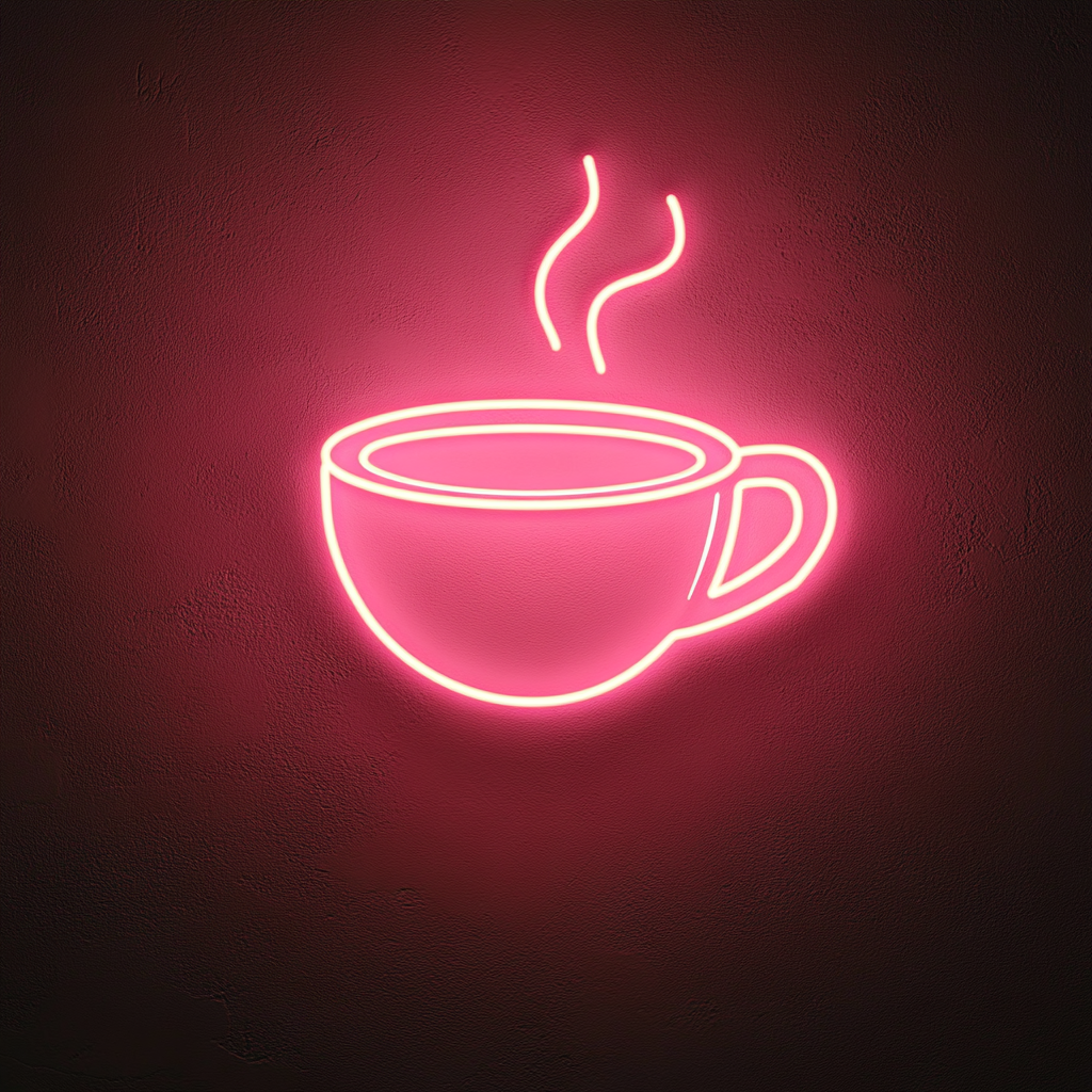 Tea Cup - Pink Neon Sign, 18 Inches