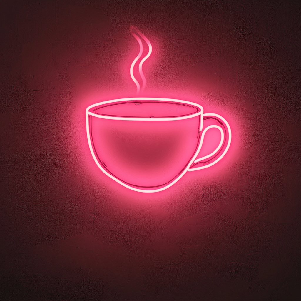 Tea Cup - Pink Neon Sign, 18 Inches