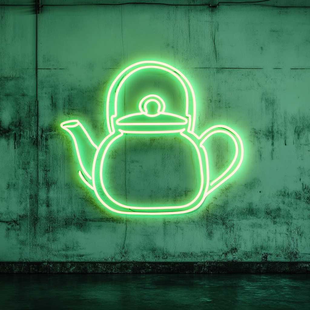 Tea Pot - Green Neon Sign, 24 Inches