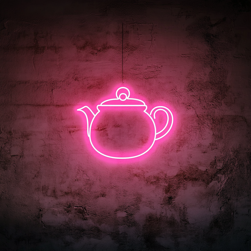 Tea Pot - Pink Neon Sign, 18 Inches