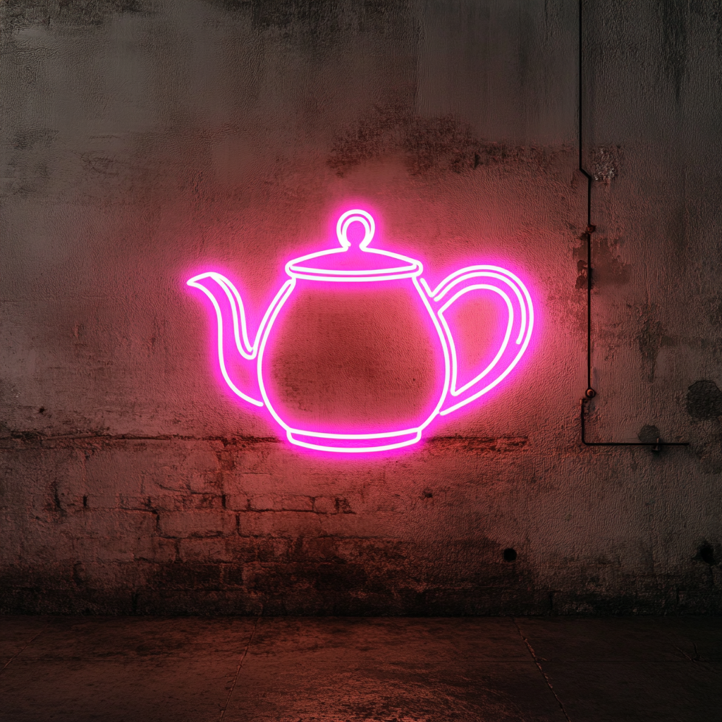 Tea Pot - Pink Neon Sign, 18 Inches