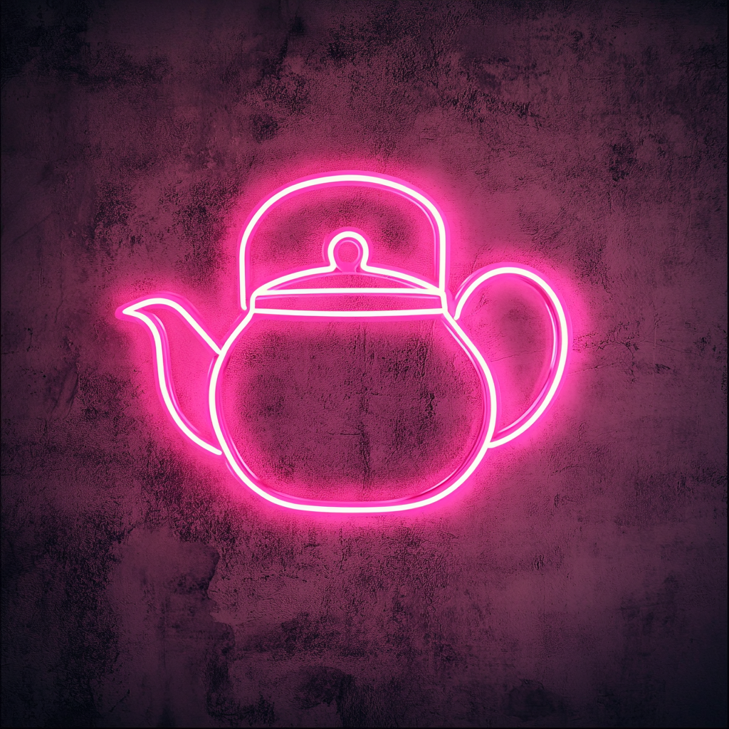 Tea Pot - Pink Neon Sign, 18 Inches