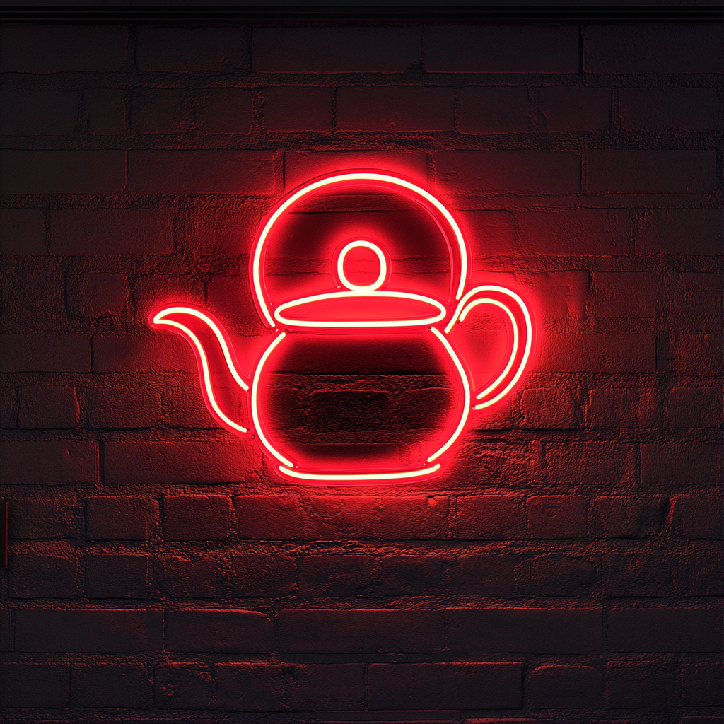 Tea Pot - Red Neon Sign, 24 Inches