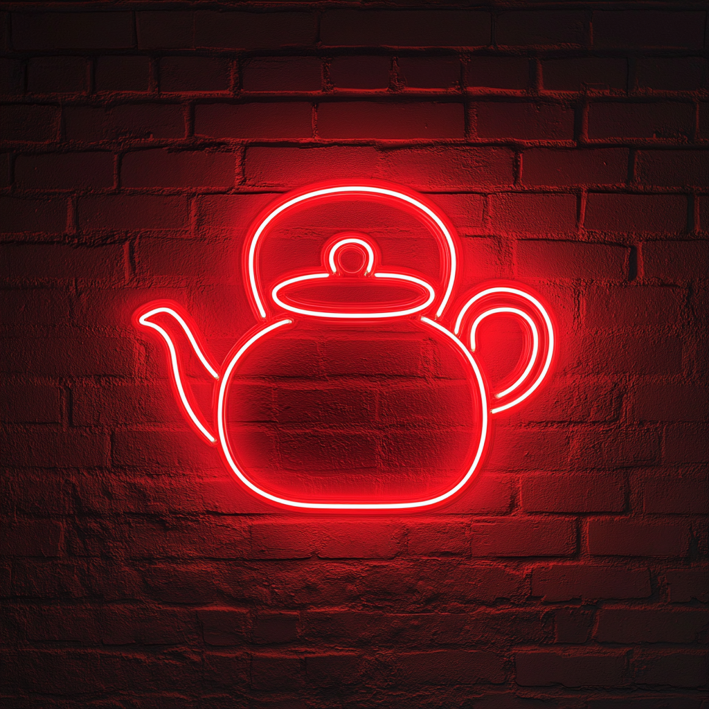 Tea Pot - Red Neon Sign, 18 Inches