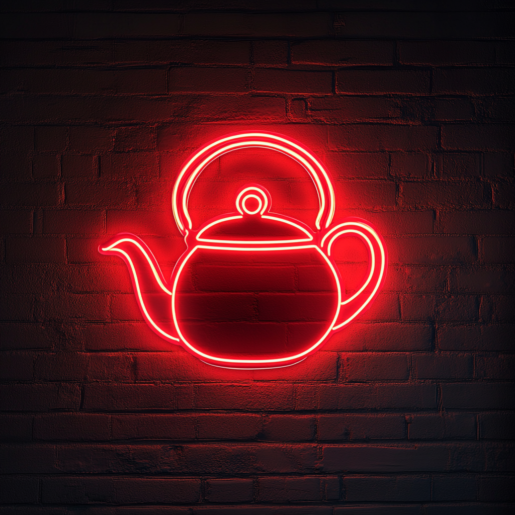 Tea Pot - Red Neon Sign, 18 Inches