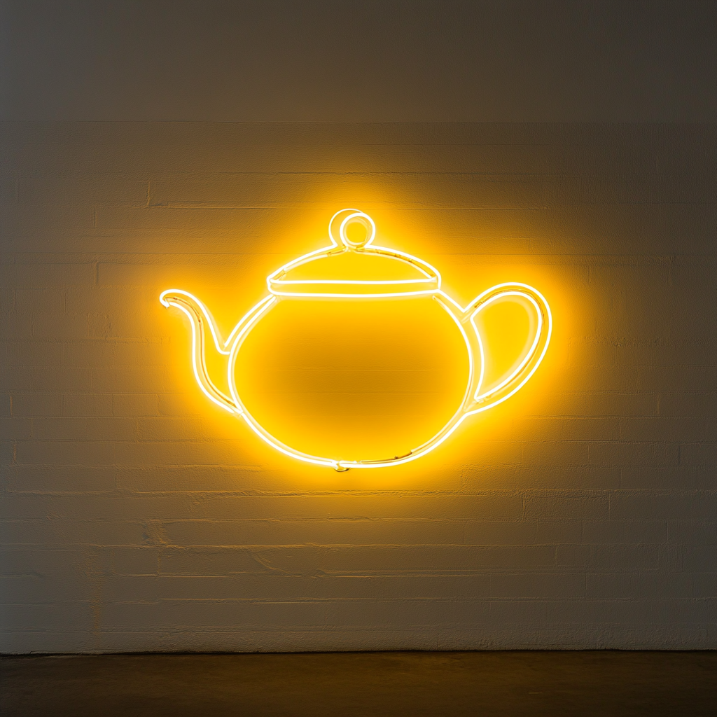 Tea Pot - Yellow Neon Sign, 24 Inches