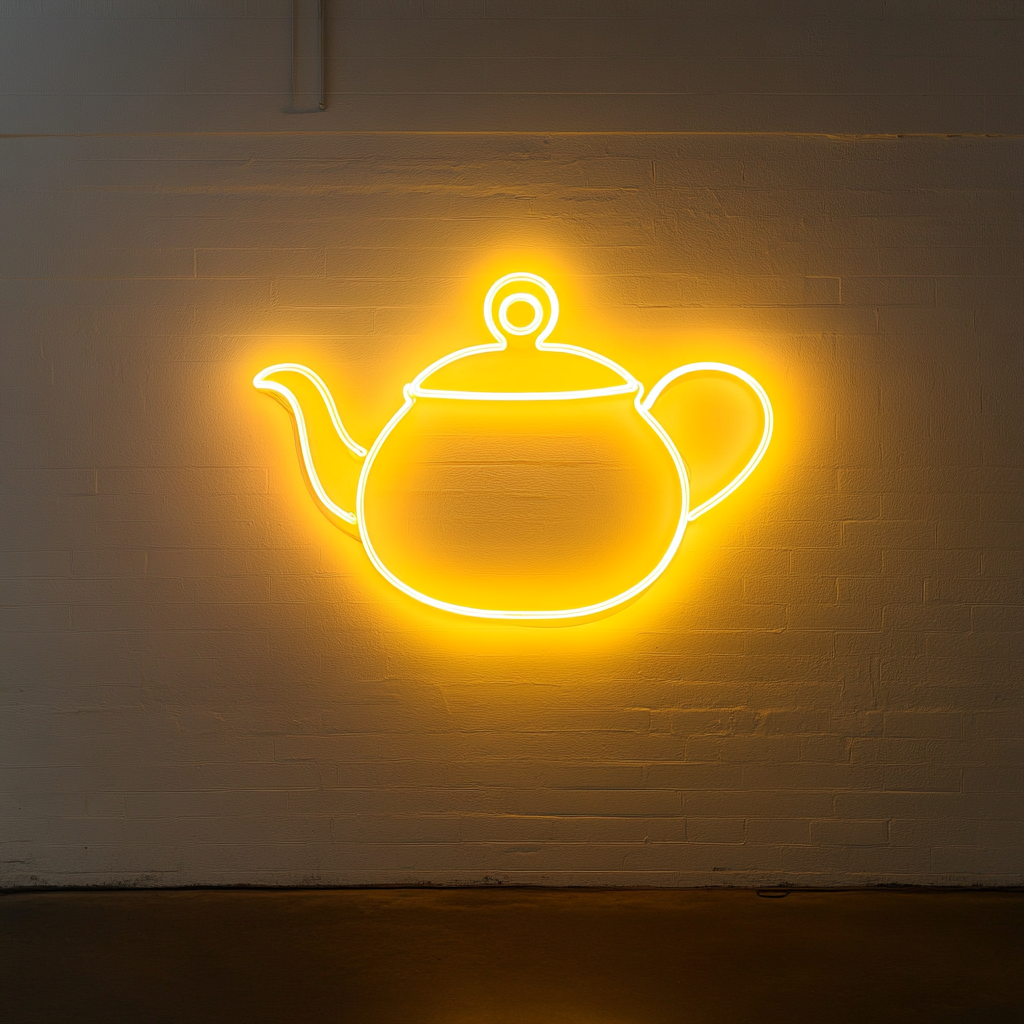 Tea Pot - Yellow Neon Sign, 24 Inches