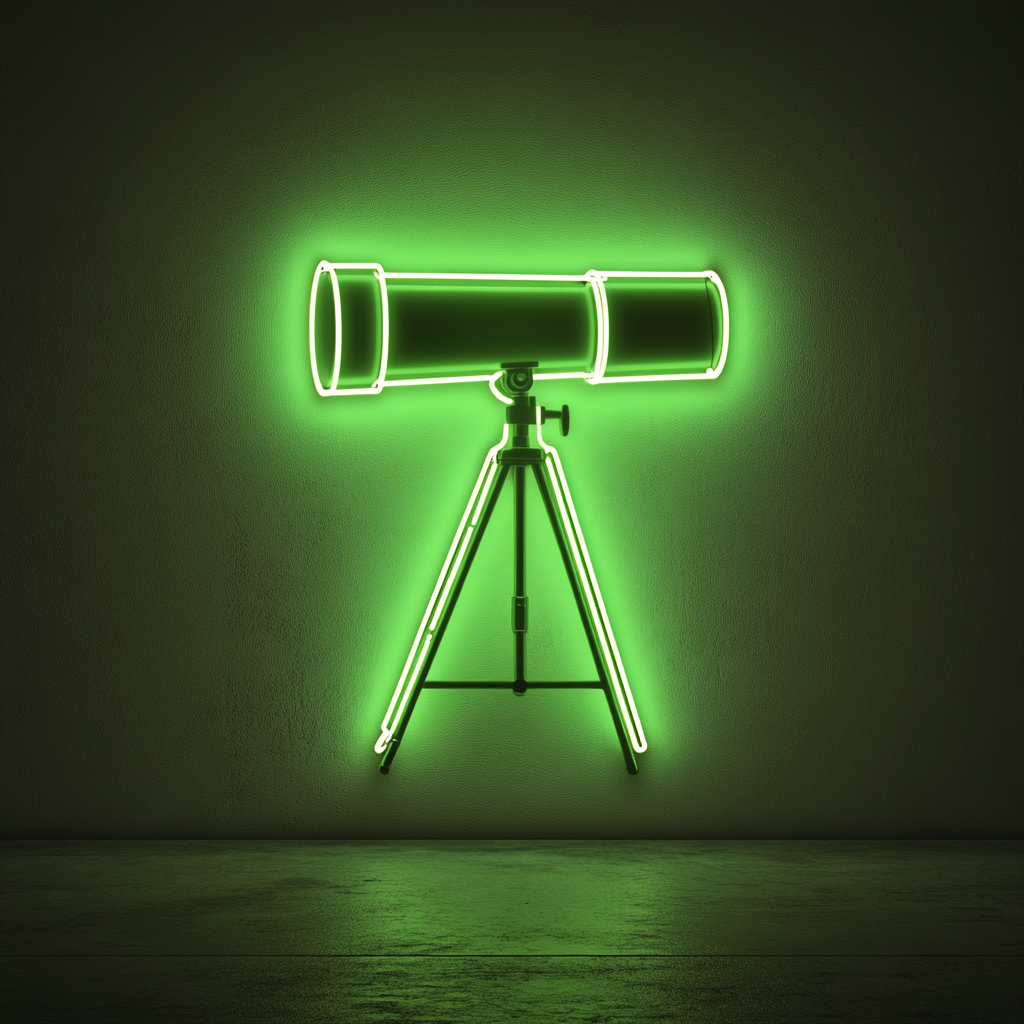 Telescope - Green Neon Sign, 24 Inches
