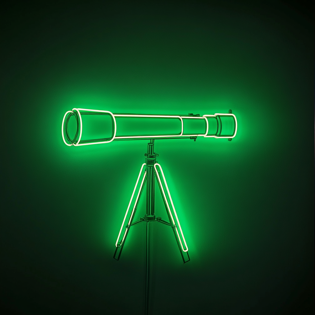 Telescope - Green Neon Sign, 18 Inches