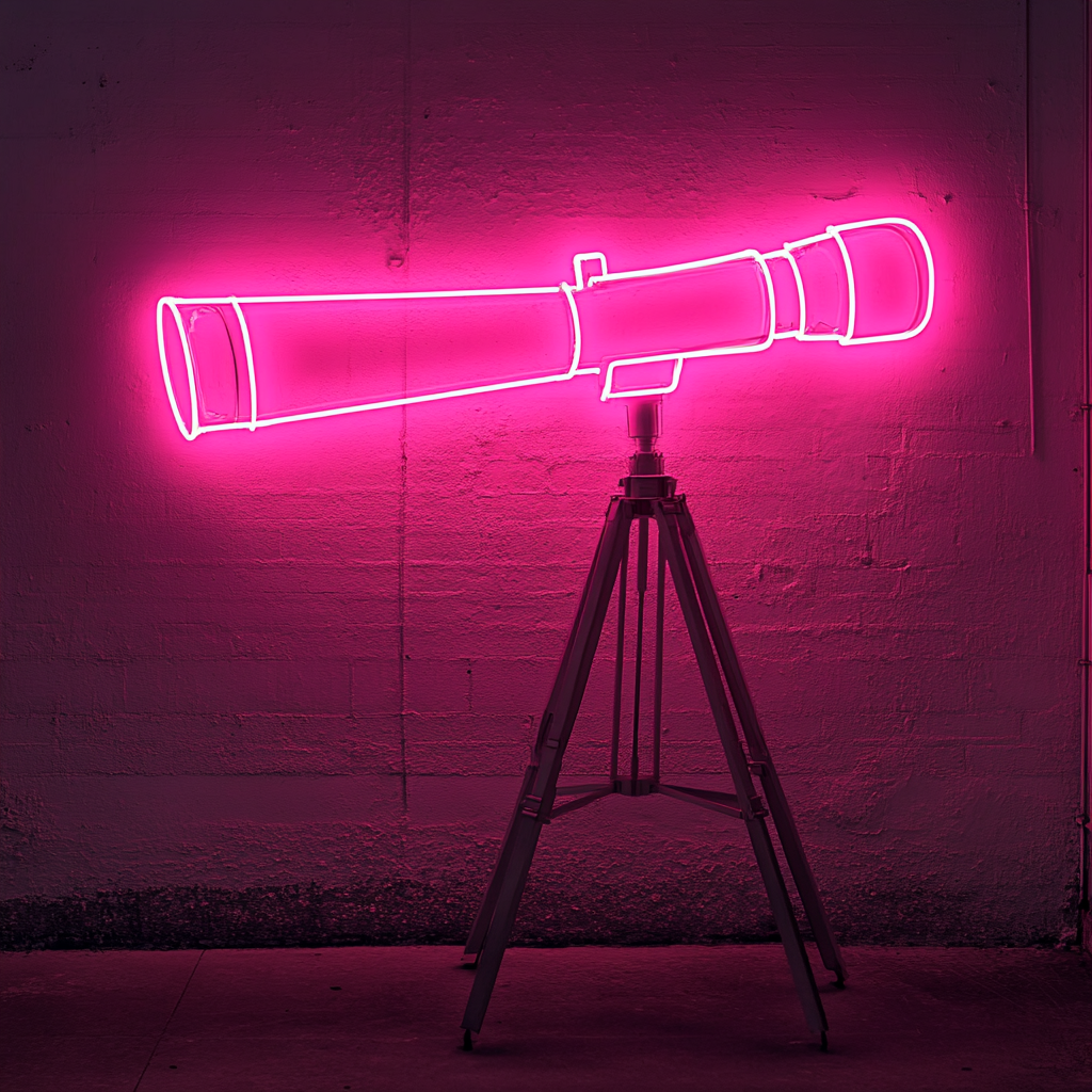 Telescope - Pink Neon Sign, 24 Inches