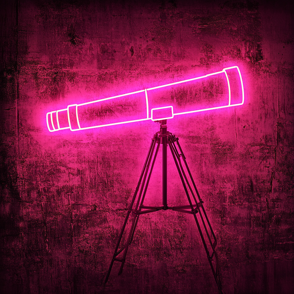 Telescope - Pink Neon Sign, 18 Inches