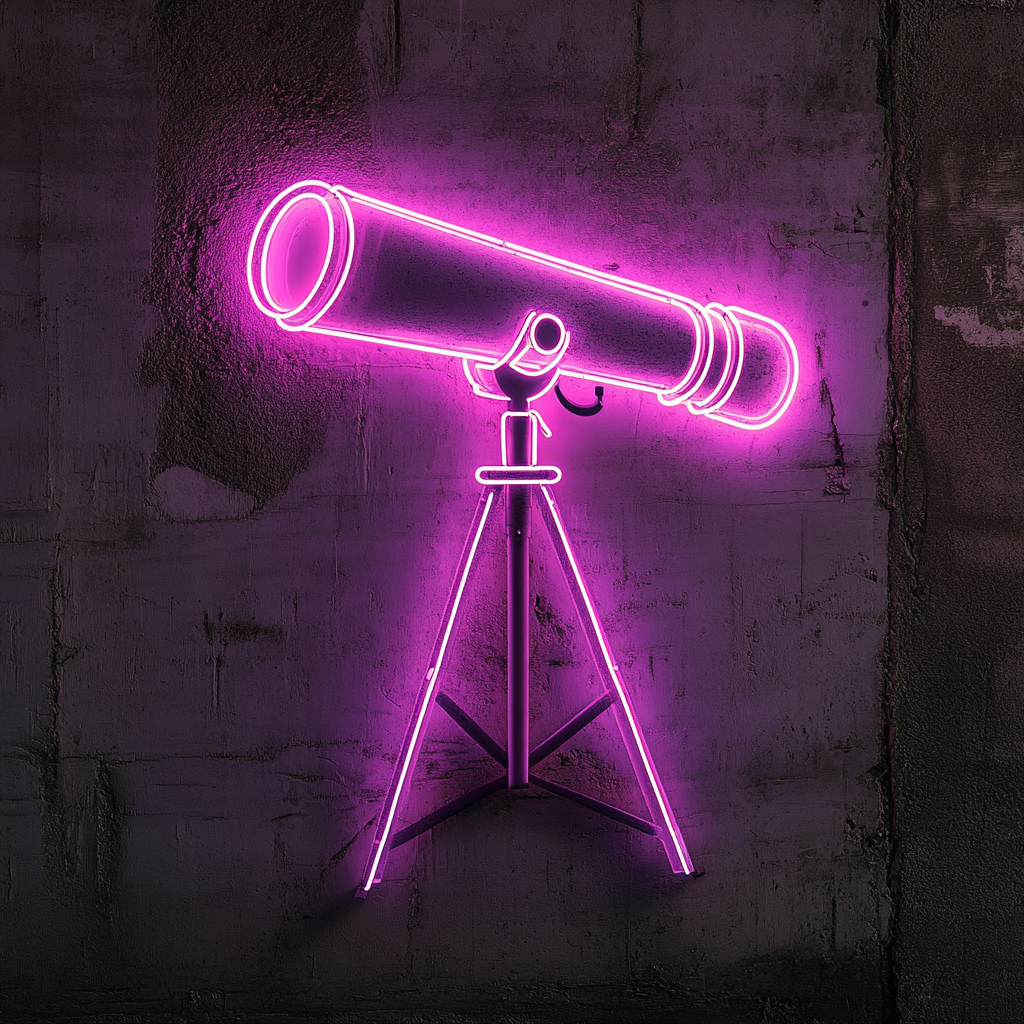 Telescope - Pink Neon Sign, 18 Inches