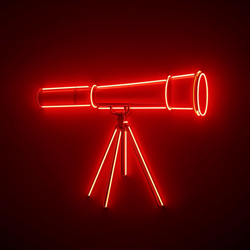 Telescope - Red Neon Sign, 18 Inches