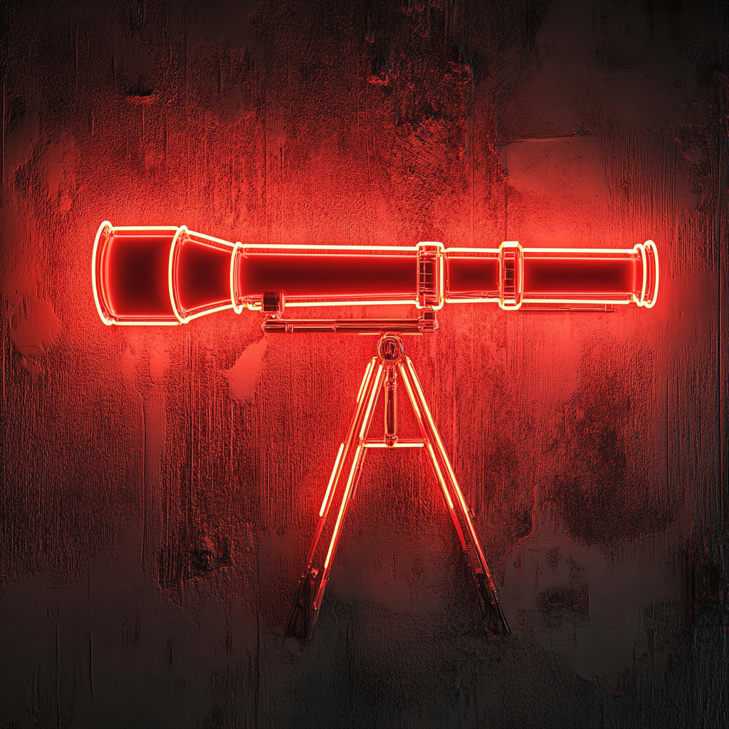 Telescope - Red Neon Sign, 24 Inches