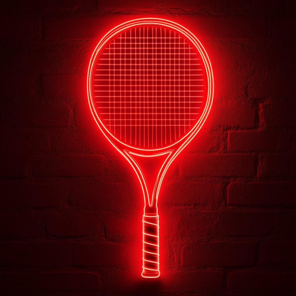 Tennis Racket - Red Neon Sign, 24 Inches
