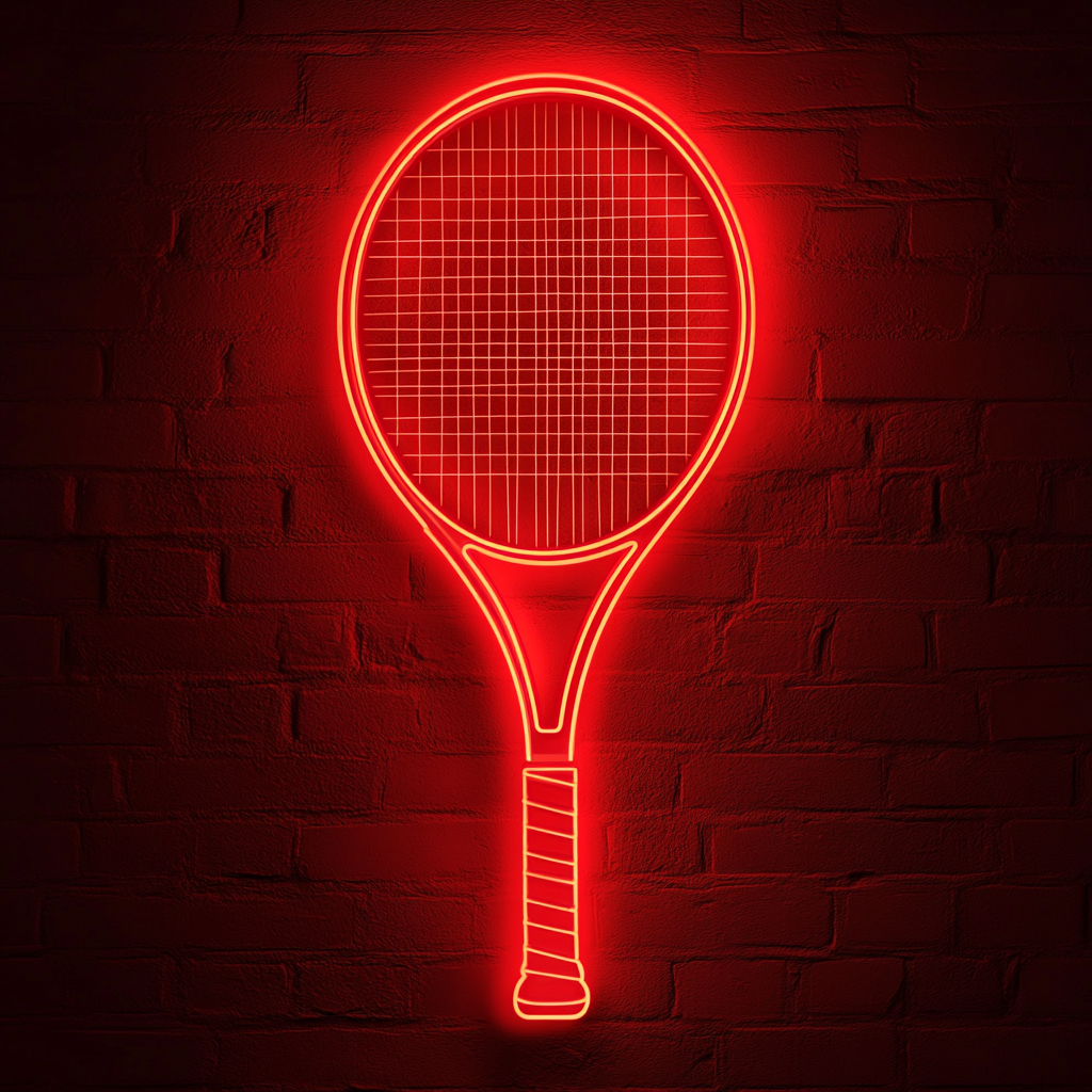 Tennis Racket - Red Neon Sign, 24 Inches
