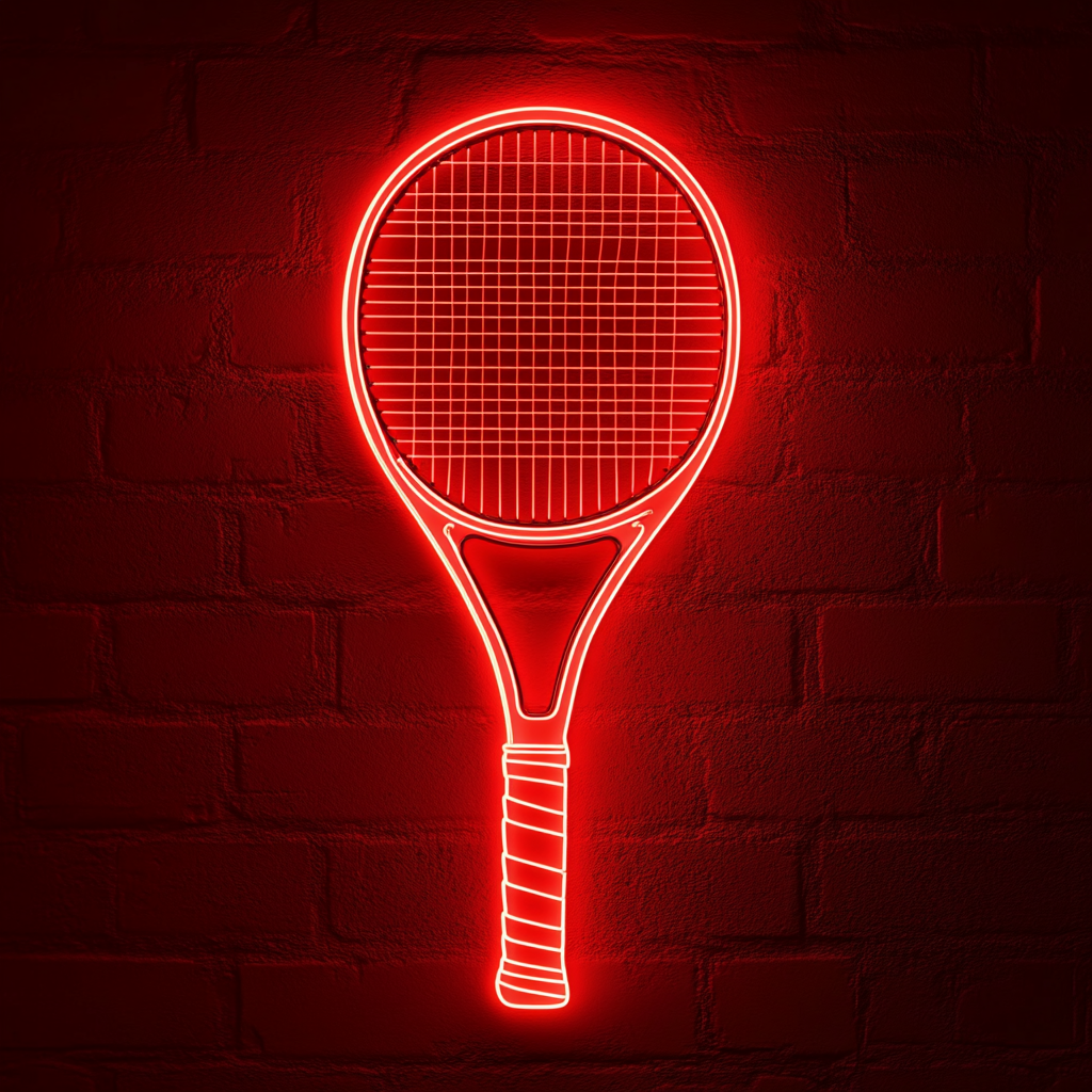 Tennis Racket - Red Neon Sign, 24 Inches