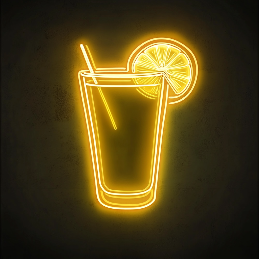 Tequila Shot - Yellow Neon Sign, 24 Inches
