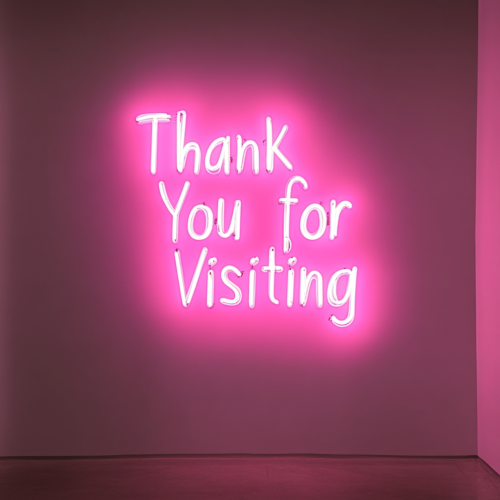 Thank You for Visiting - Pink Neon Sign, 18 Inches