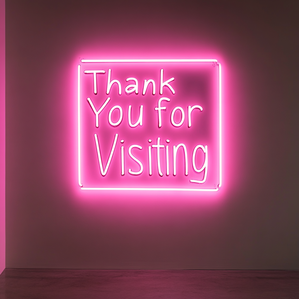 Thank You for Visiting - Pink Neon Sign, 18 Inches