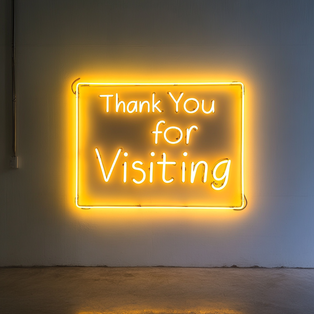 Thank You for Visiting - Yellow Neon Sign, 24 Inches