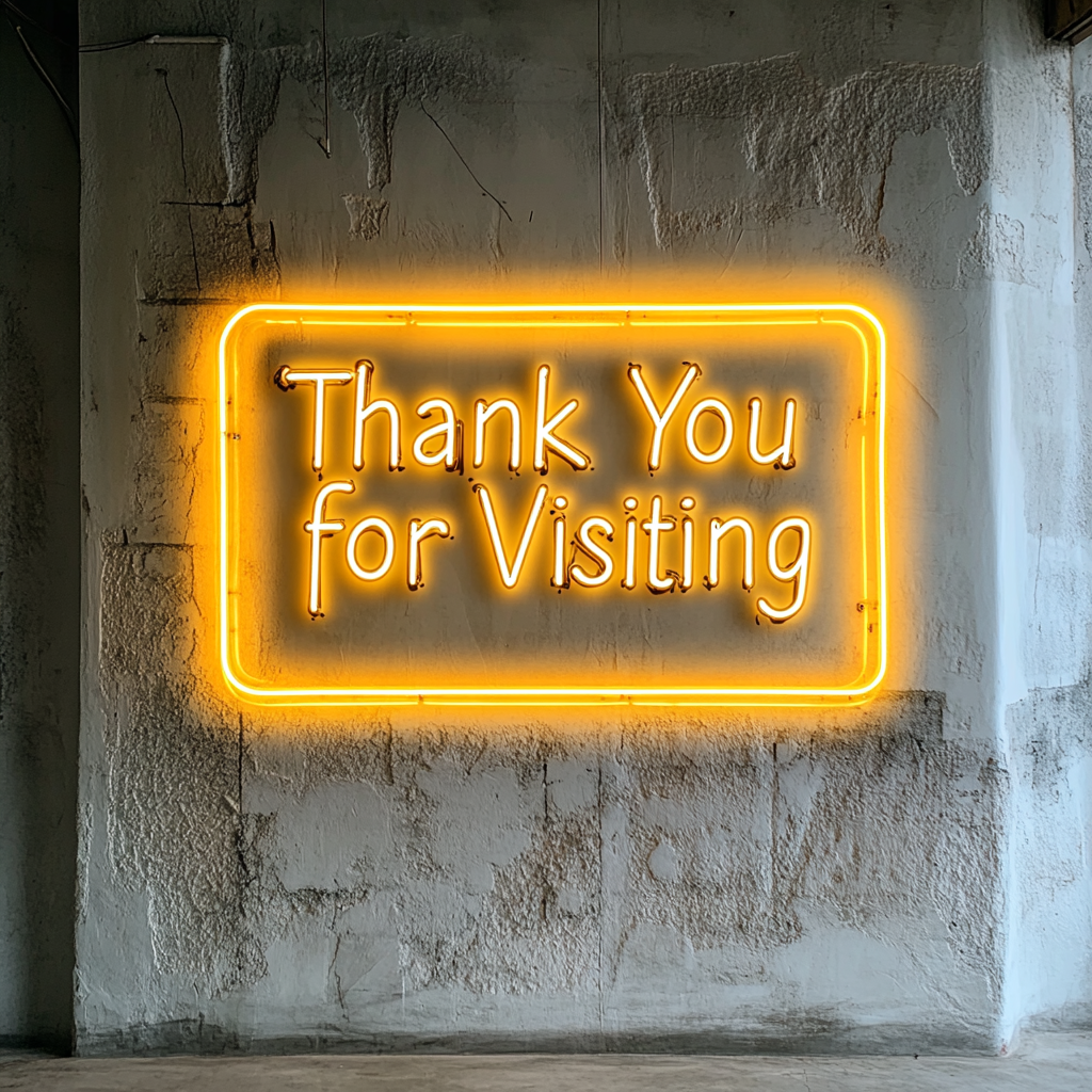 Thank You for Visiting - Yellow Neon Sign, 24 Inches