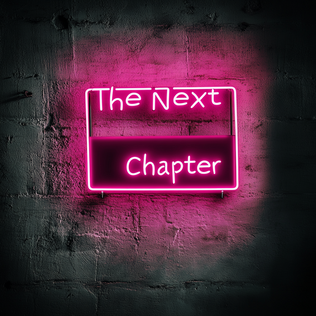 "The Next Chapter" - Pink Neon Sign, 18 Inches