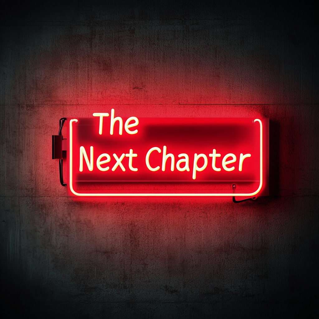 "The Next Chapter" - Red Neon Sign, 24 Inches