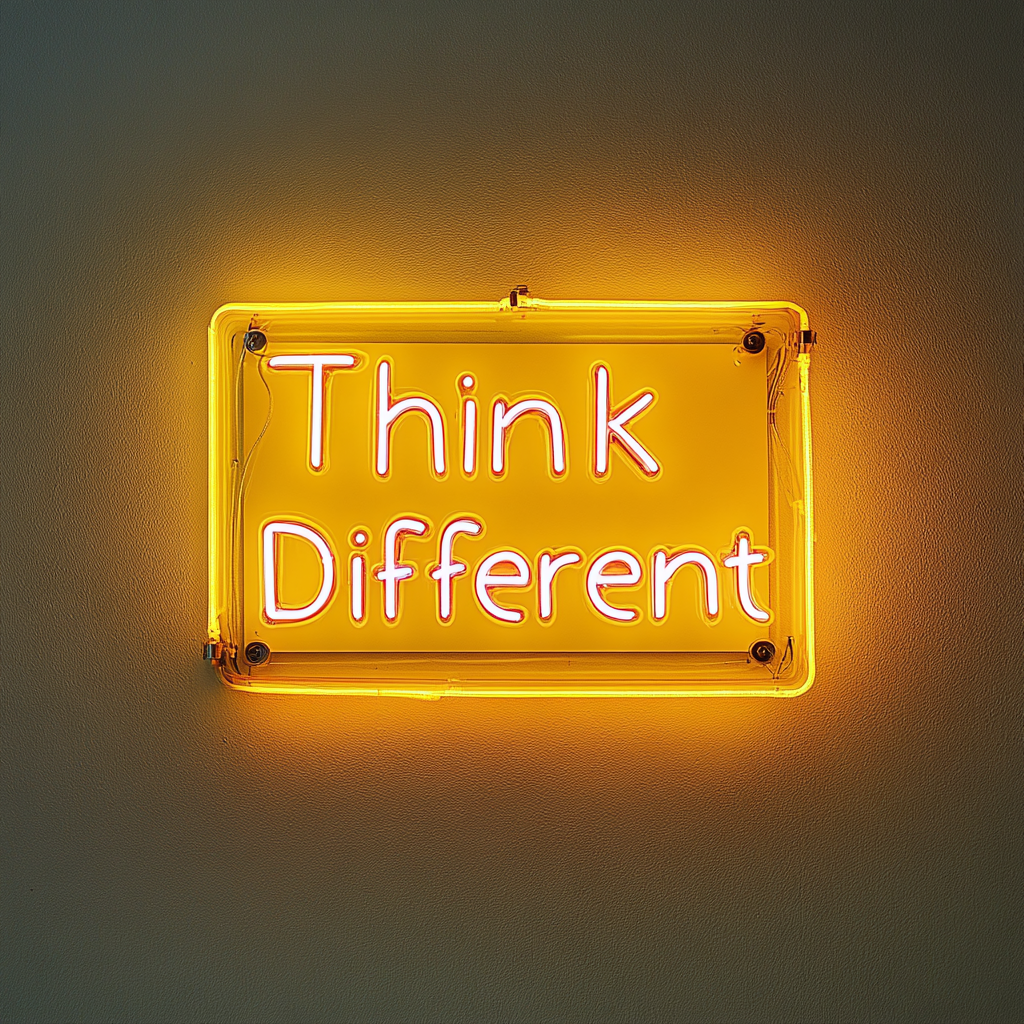 "Think Different" - Yellow Neon Sign, 24 Inches