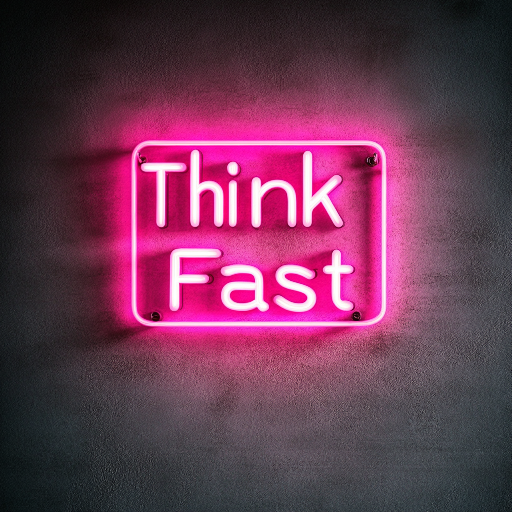 "Think Fast" - Pink Neon Sign, 18 Inches