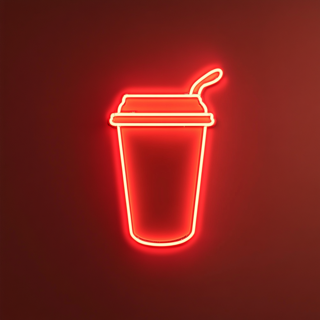 To-Go Coffee Cup - Red Neon Sign, 18 Inches