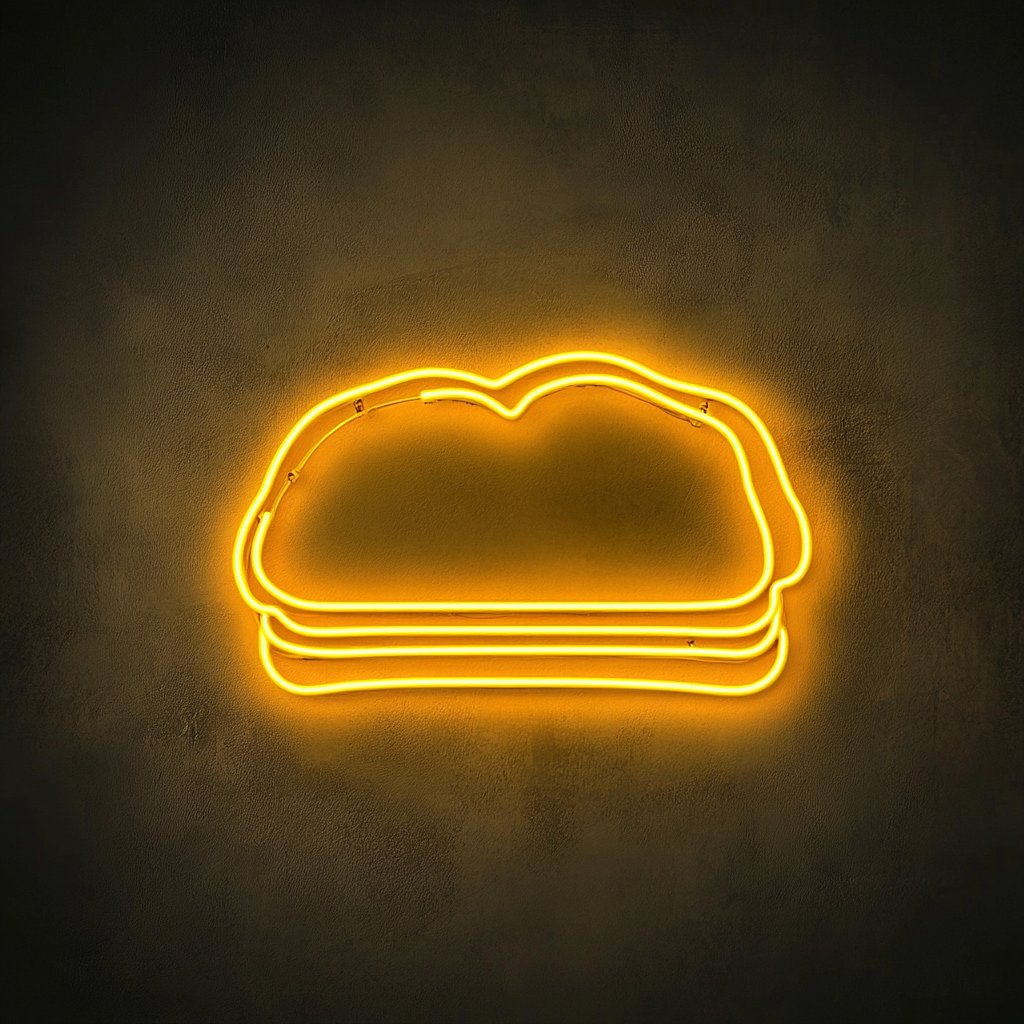Toasted Sandwich - Yellow Neon Sign, 24 Inches