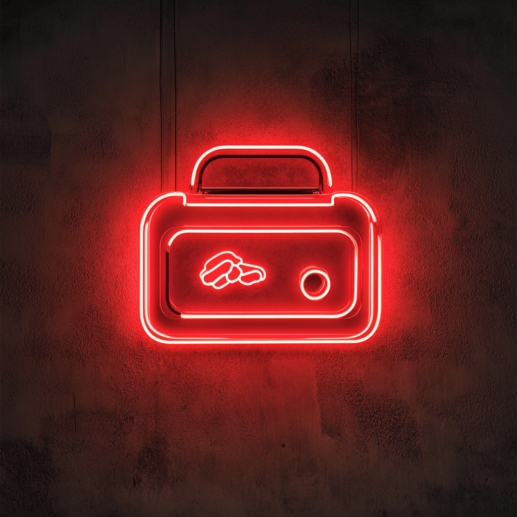 Toaster with Toast Popping - Red Neon Sign, 24 Inches