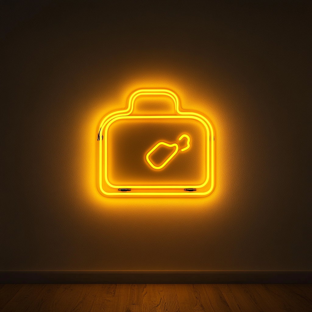 Toaster with Toast Popping - Yellow Neon Sign, 24 Inches