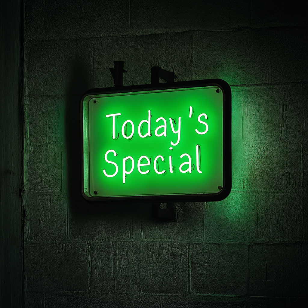 "Today's Special" - Green Neon Sign, 24 Inches