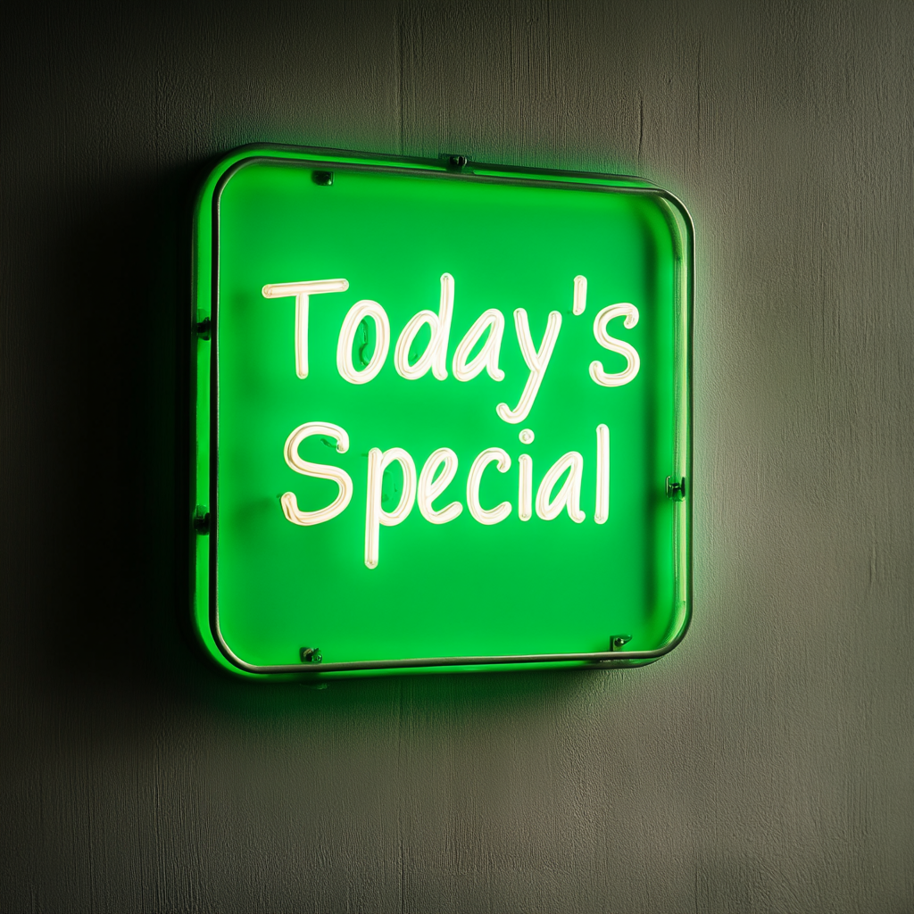 "Today's Special" - Green Neon Sign, 24 Inches