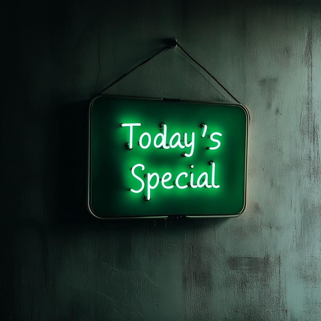 "Today's Special" - Green Neon Sign, 18 Inches