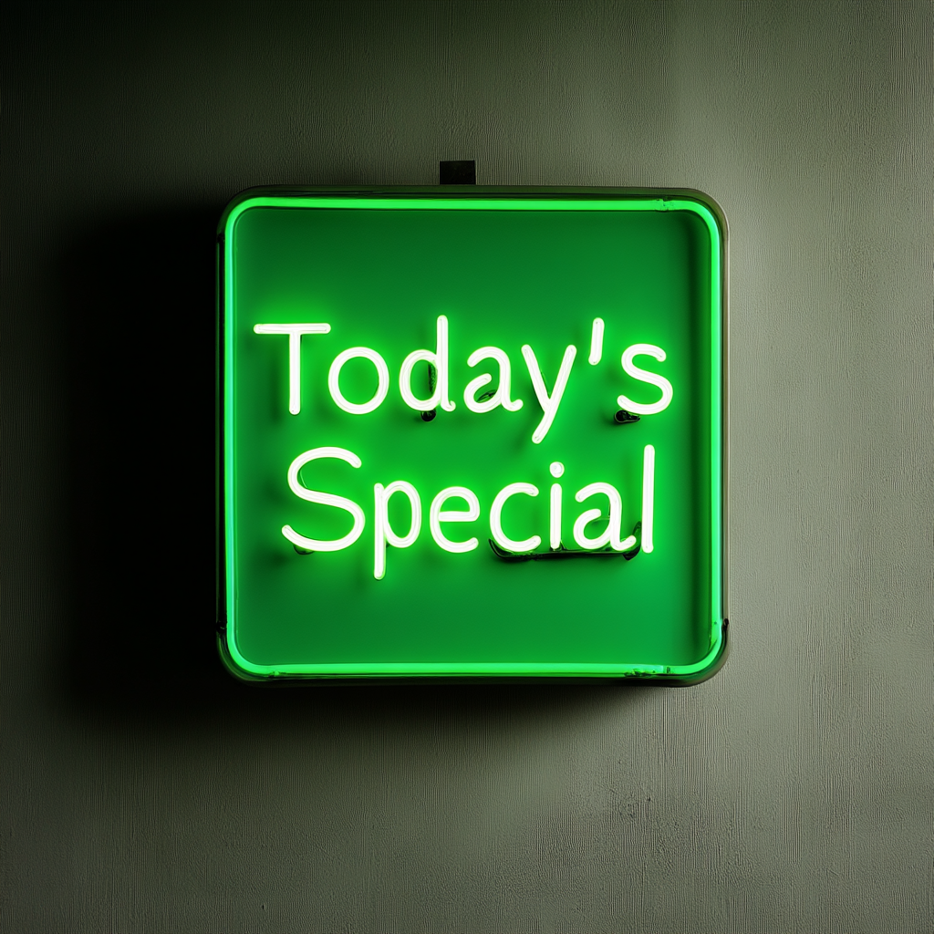 "Today's Special" - Green Neon Sign, 18 Inches