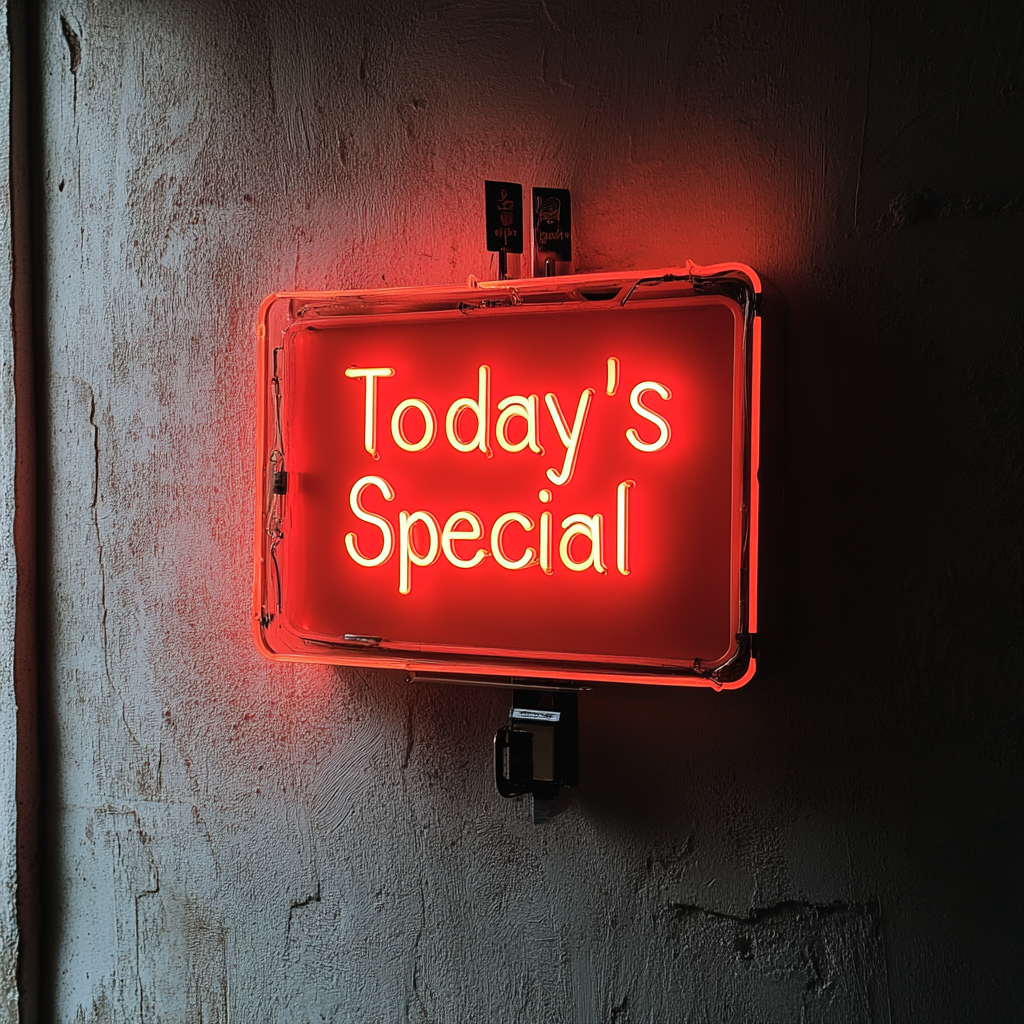 "Today's Special" - Red Neon Sign, 18 Inches