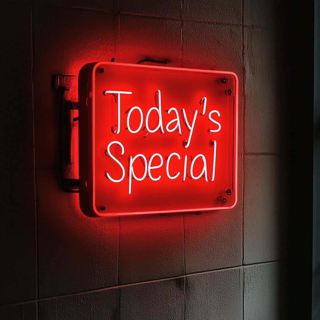 "Today's Special" - Red Neon Sign, 18 Inches