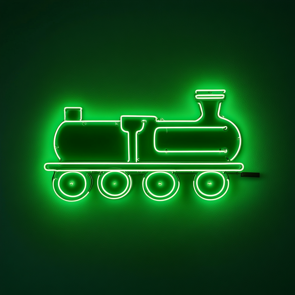 Train - Green Neon Sign, 18 Inches