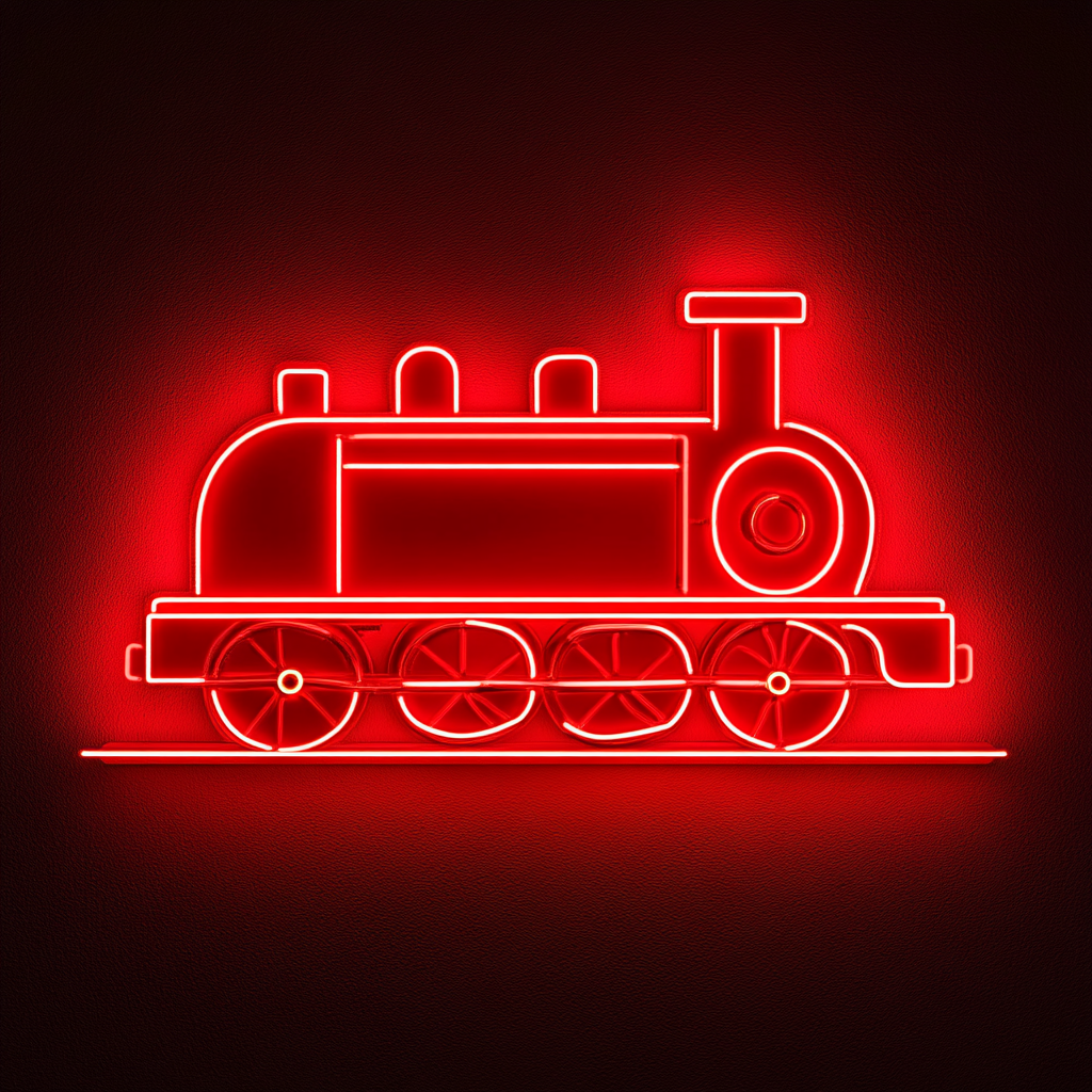 Train - Red Neon Sign, 18 Inches