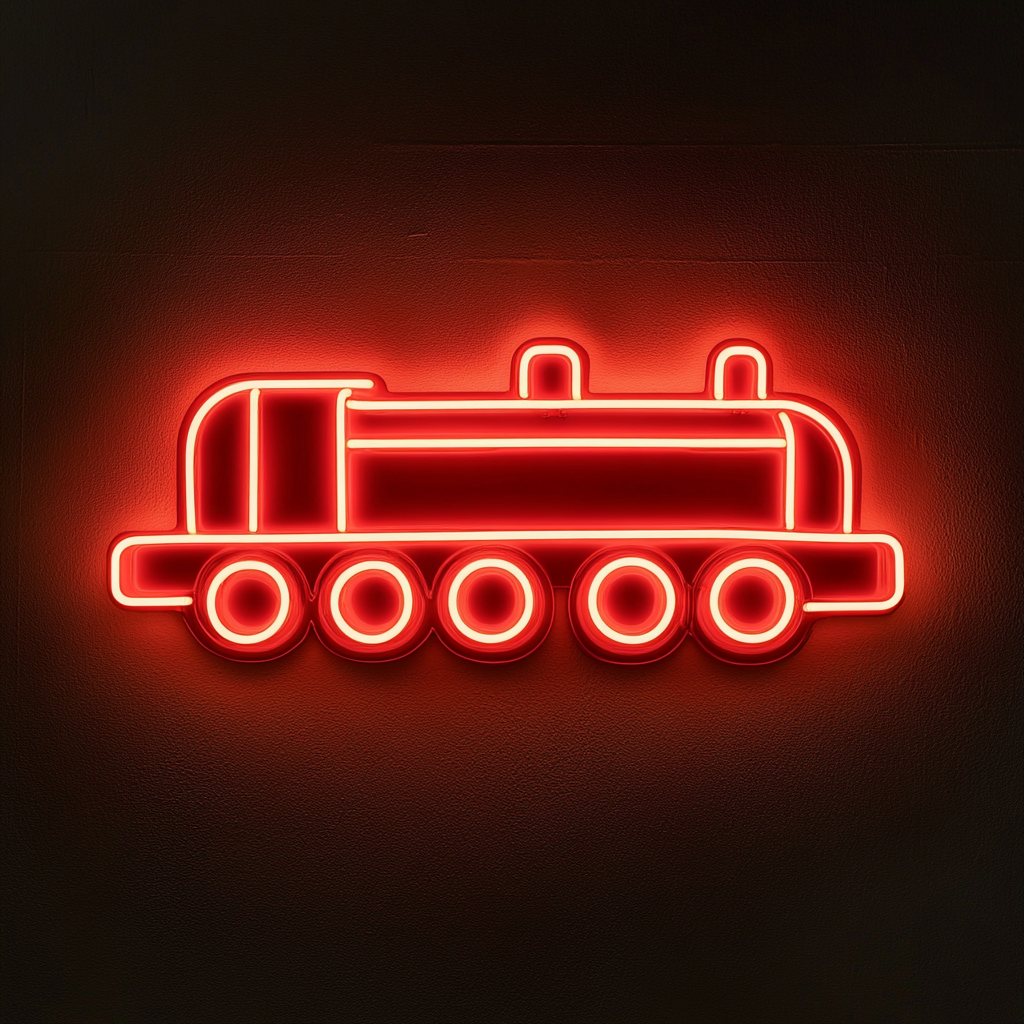 Train - Red Neon Sign, 18 Inches
