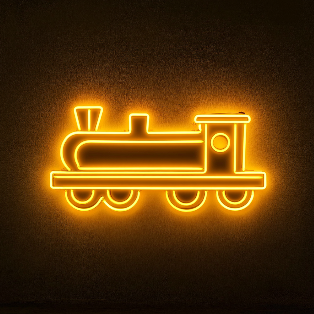Train - Yellow Neon Sign, 24 Inches