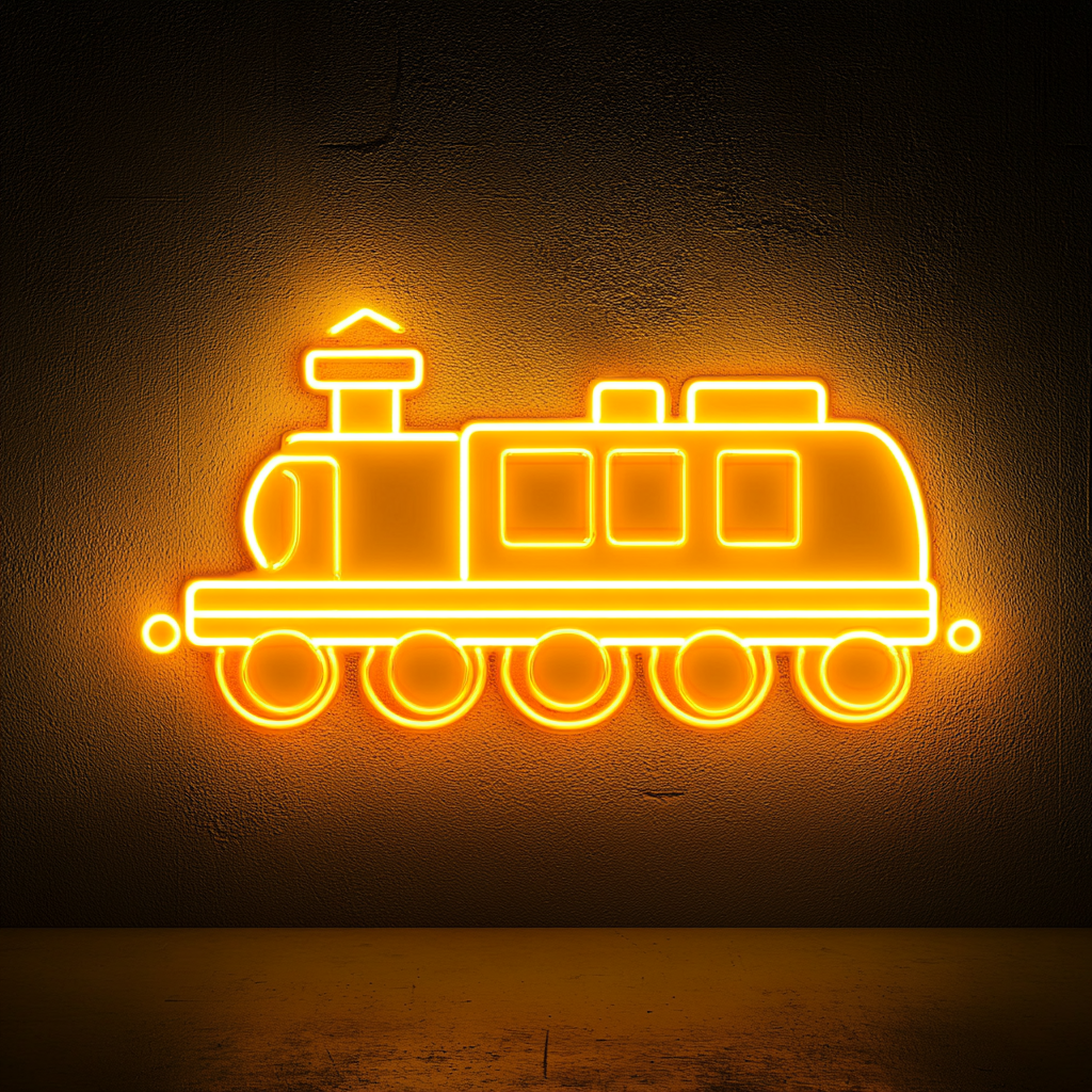 Train - Yellow Neon Sign, 24 Inches